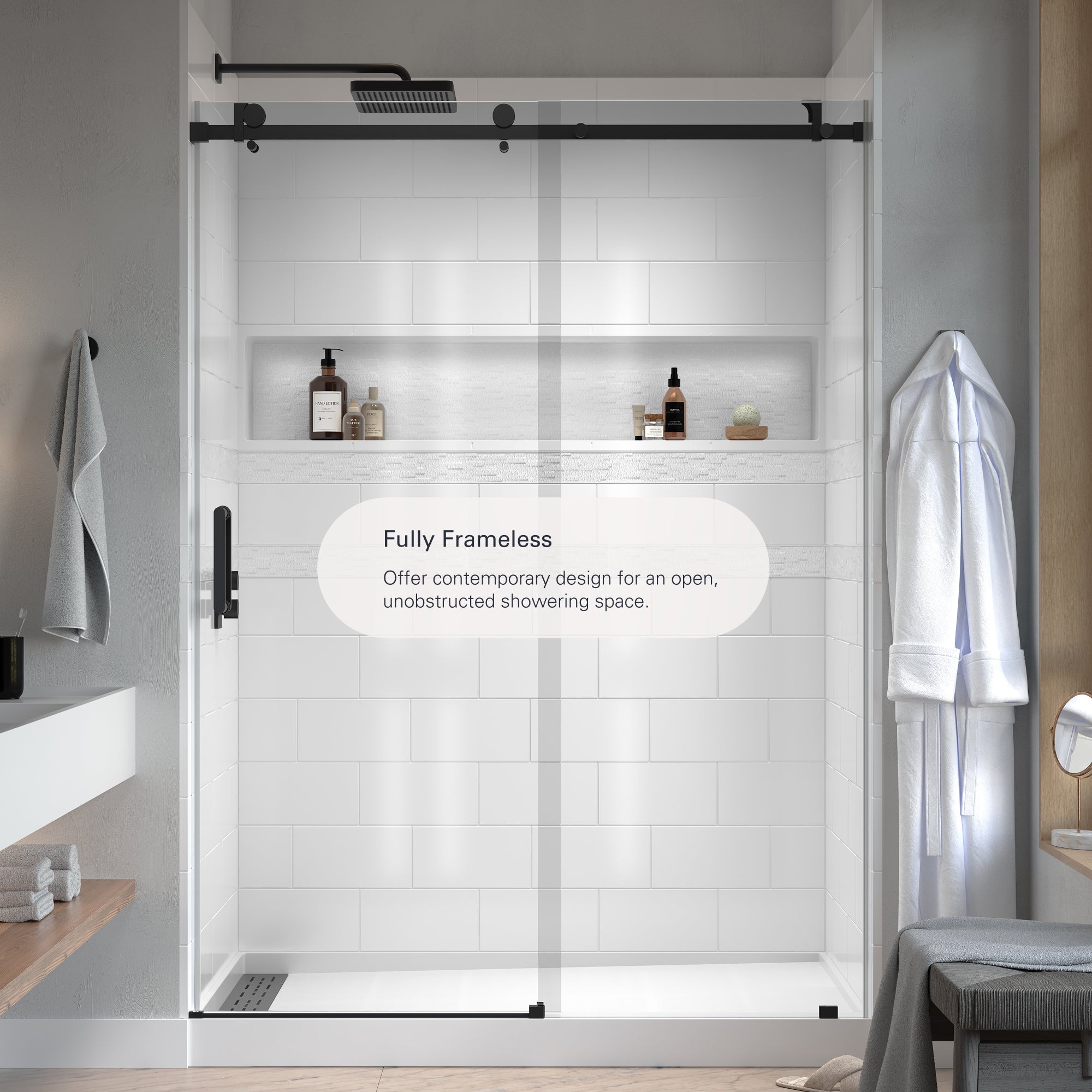 Alumni Frameless Sliding Shower Door