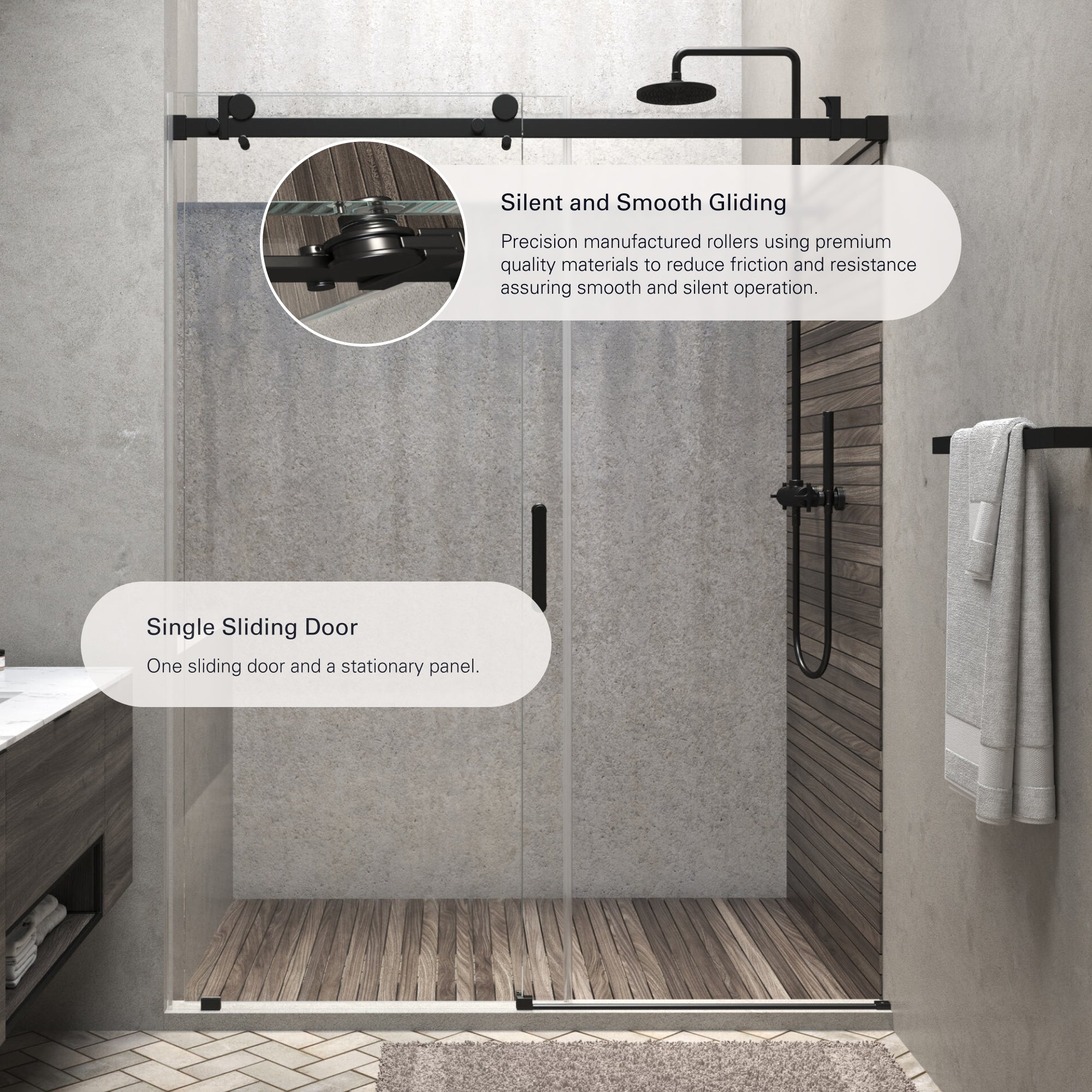 Alumni Frameless Sliding Shower Door