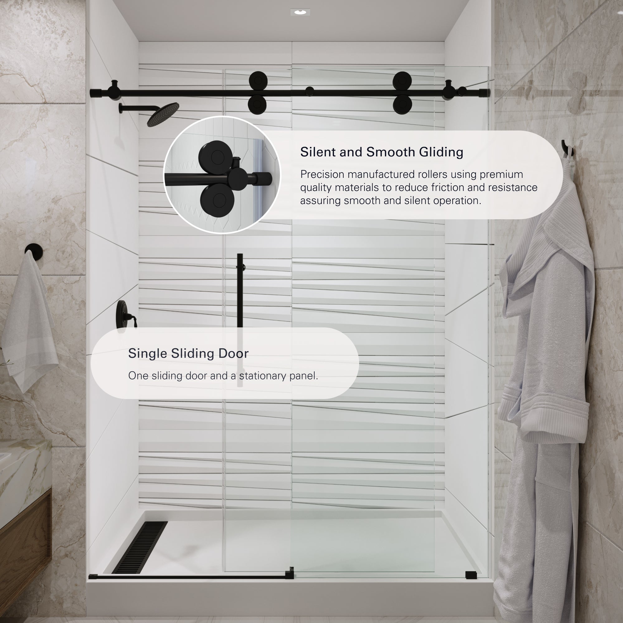 Cosmo Frameless Sliding Bathtub Door