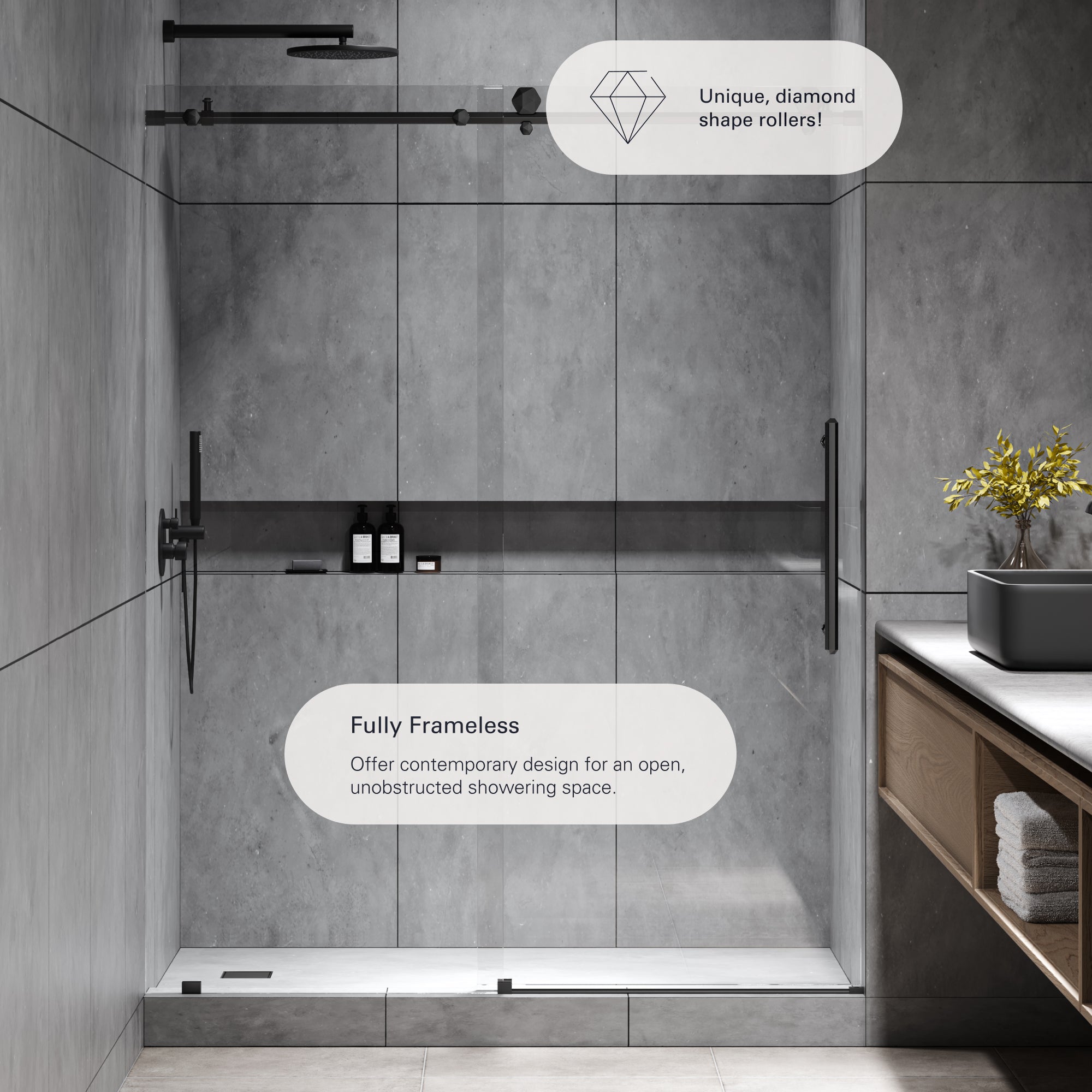 Diamond Frameless Sliding Shower Door