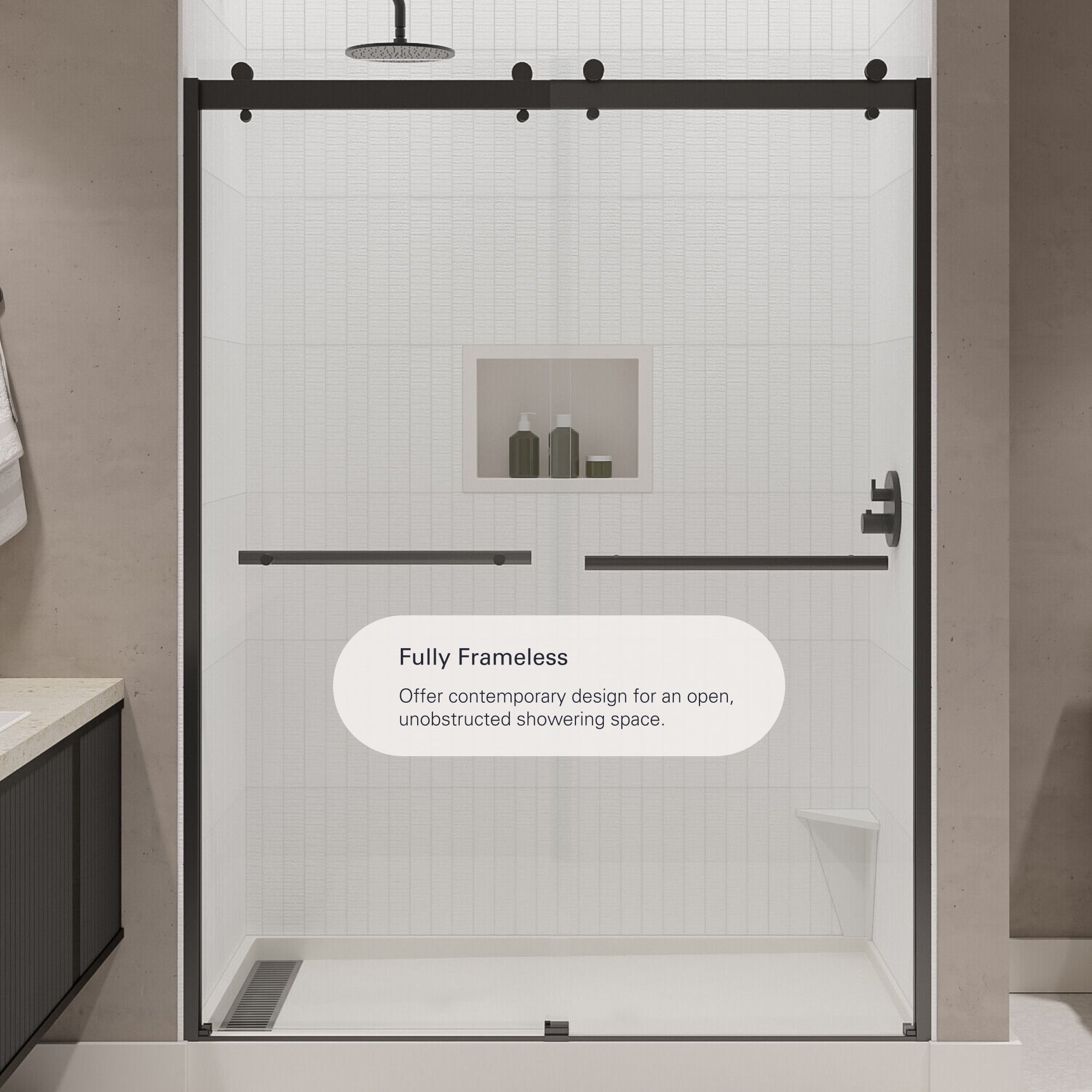 Mara Frameless Bypass Sliding Bathtub Door