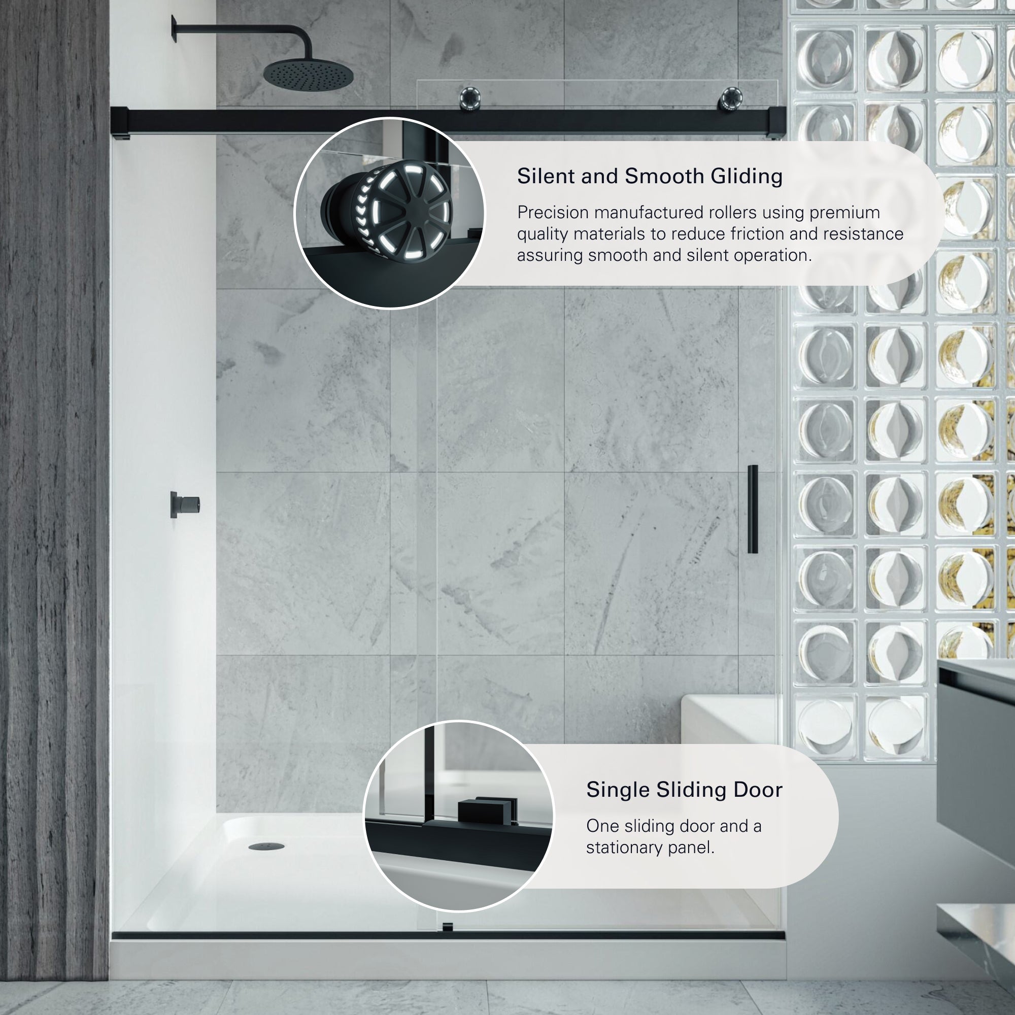 Runway Frameless Sliding Shower Door