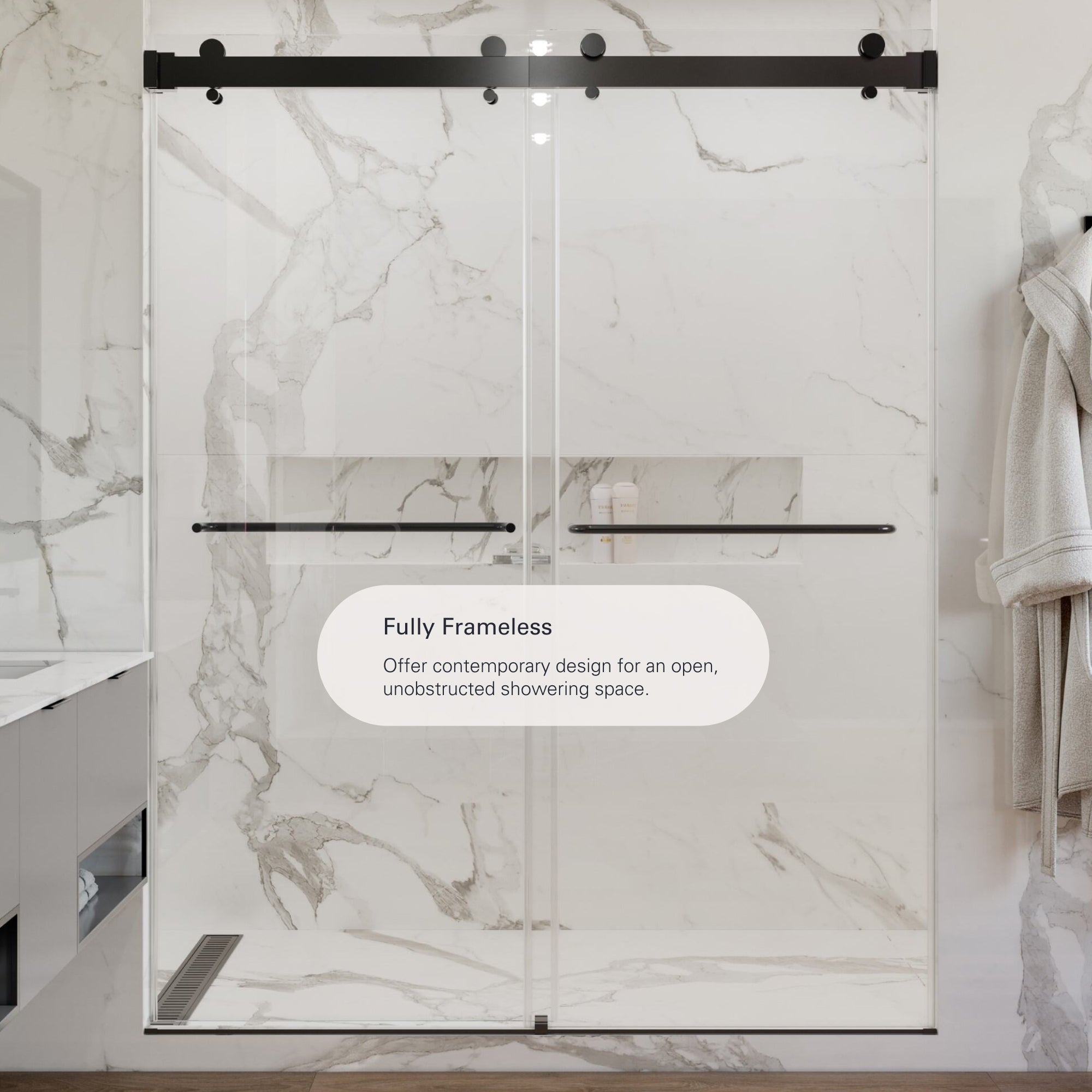 Verona Air Frameless Bypass Sliding Shower Door