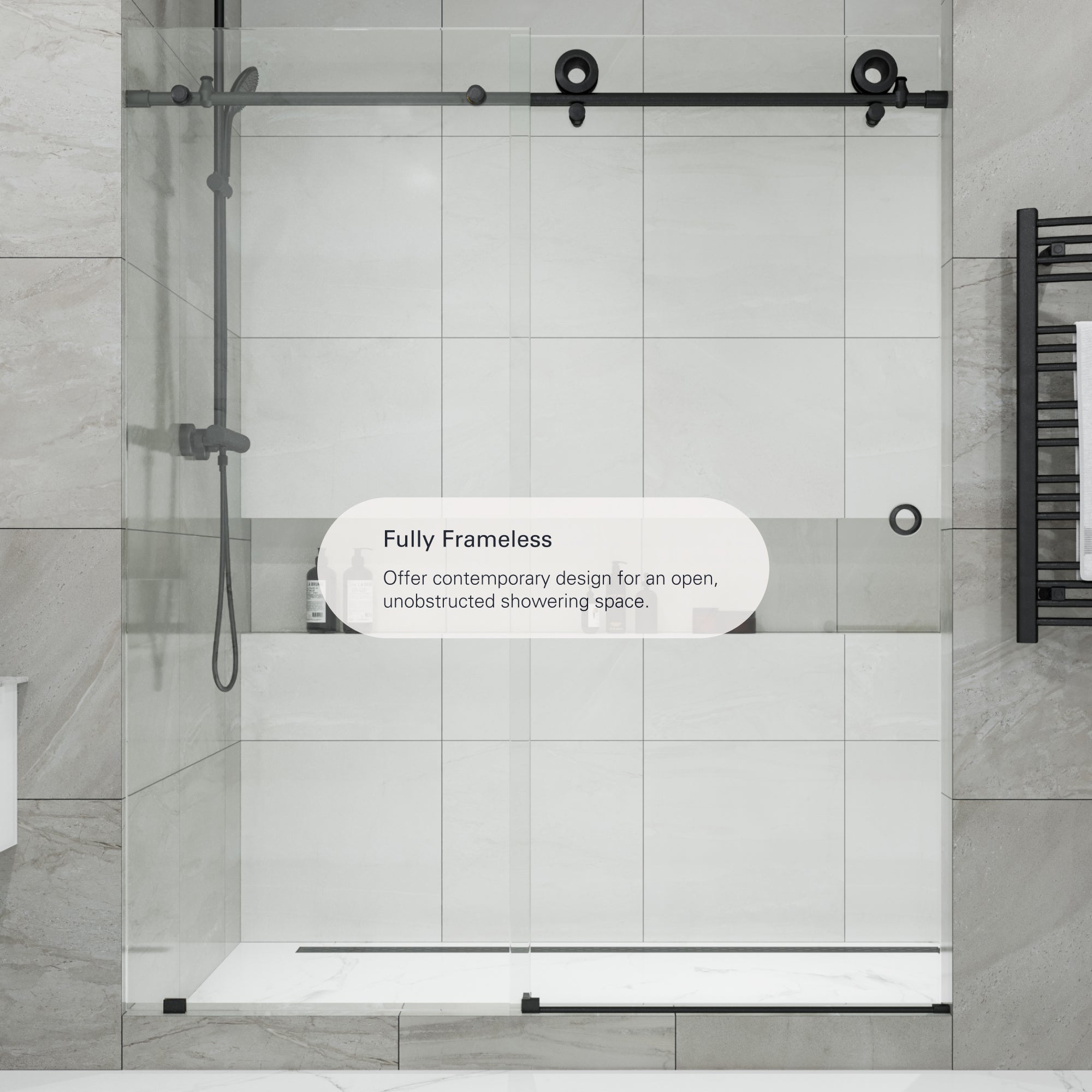 Crystal Frameless Sliding Bathtub Door