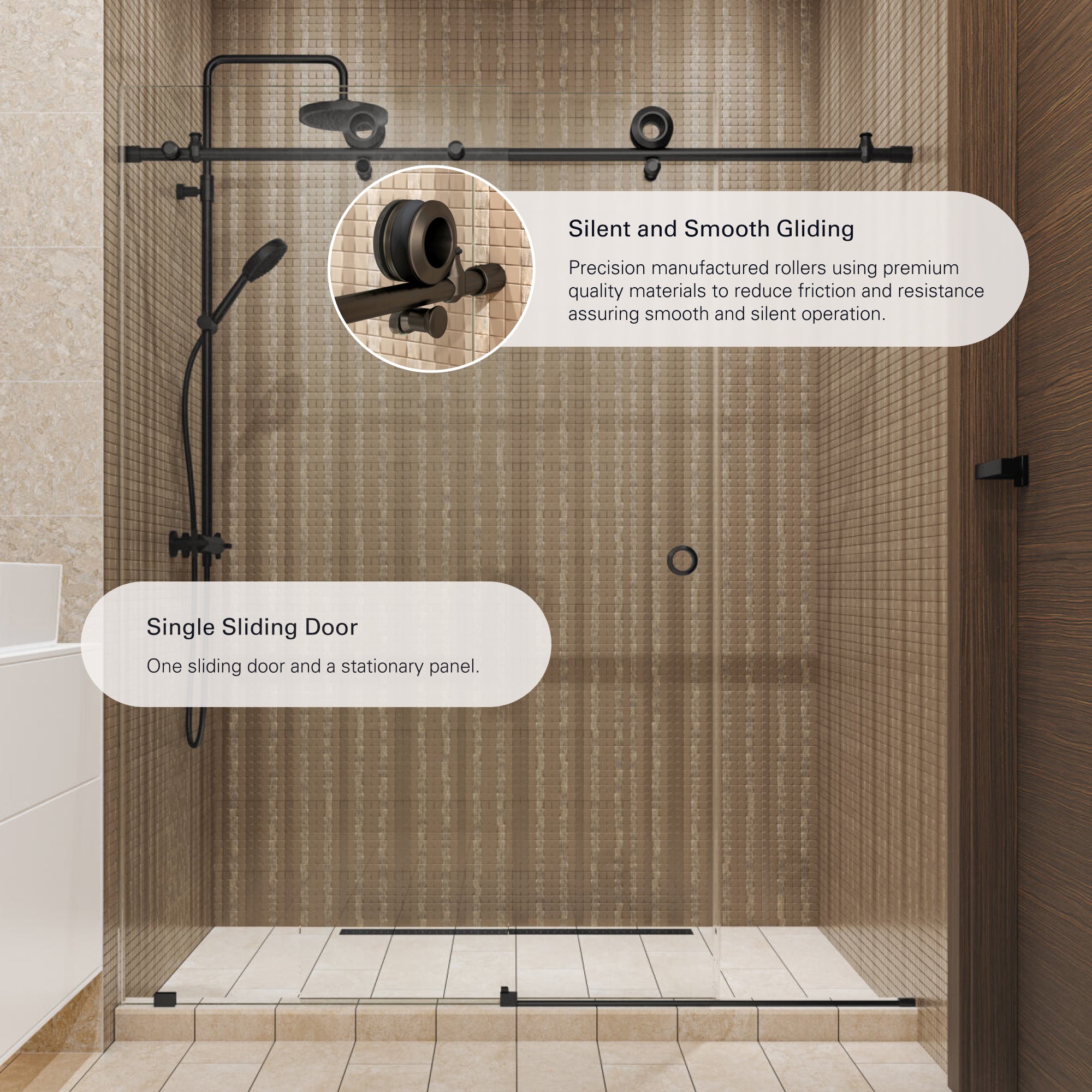 Hugo Frameless Sliding Shower Door