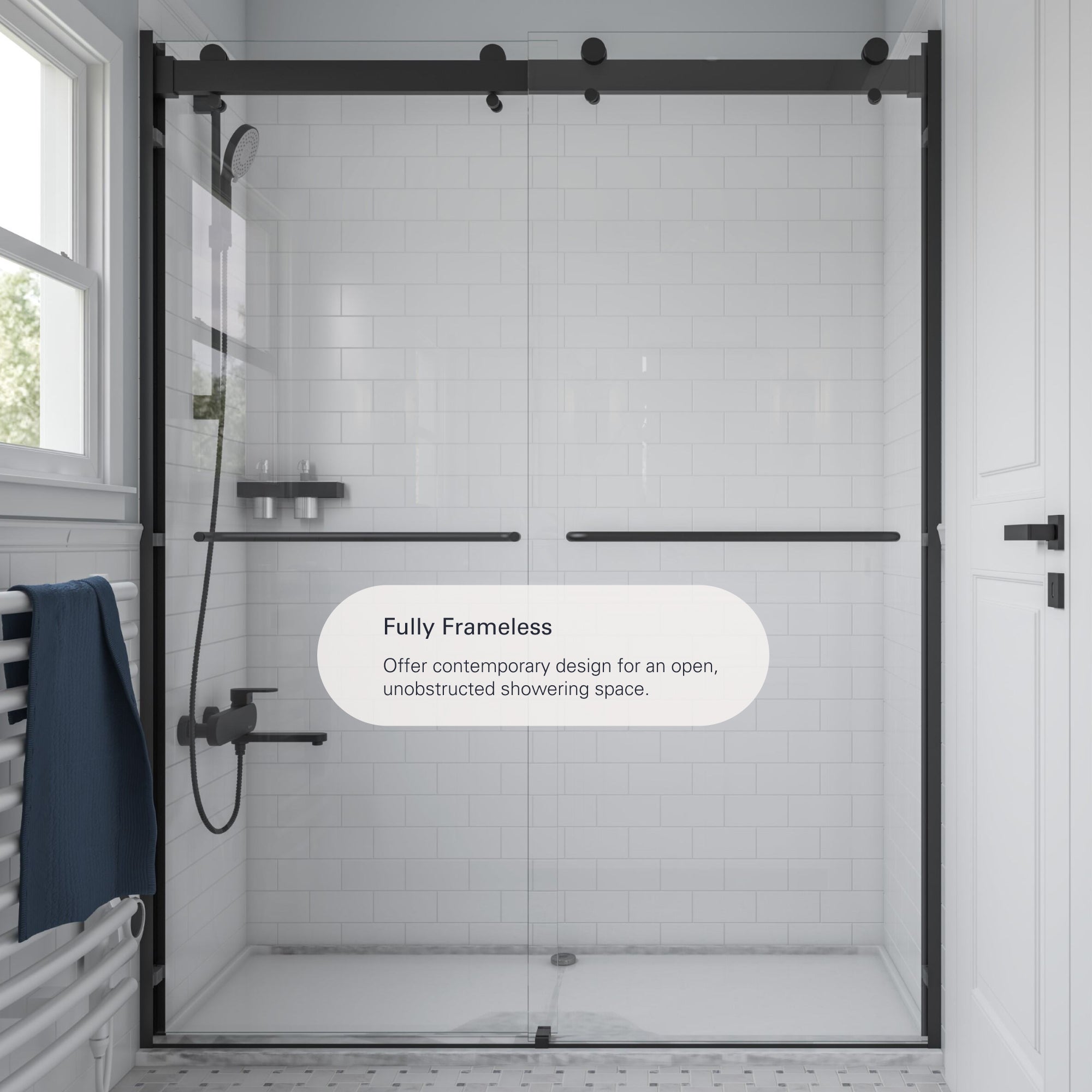 Verona Light Frameless Bypass Sliding Shower Door
